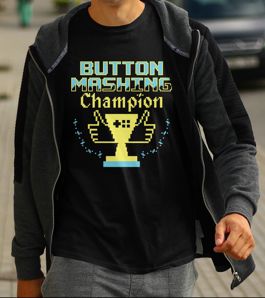 BUTTON MASHING CHAMPION TROPHY PIXEL ART WINNER T-Shirt