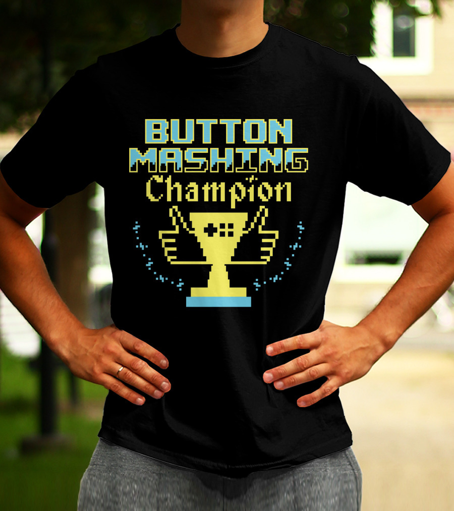 BUTTON MASHING CHAMPION TROPHY PIXEL ART WINNER T-Shirt