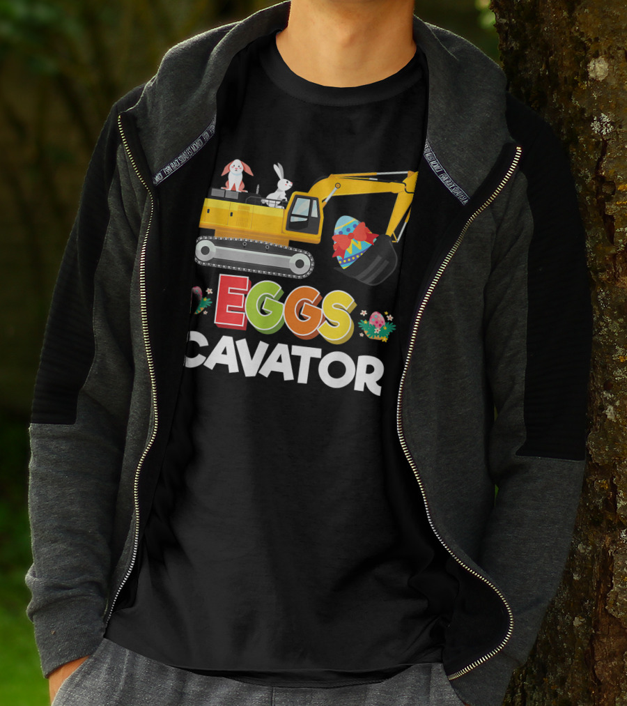 Eggscavator Easter Egg Hunt Bunny Excavator T-Shirt