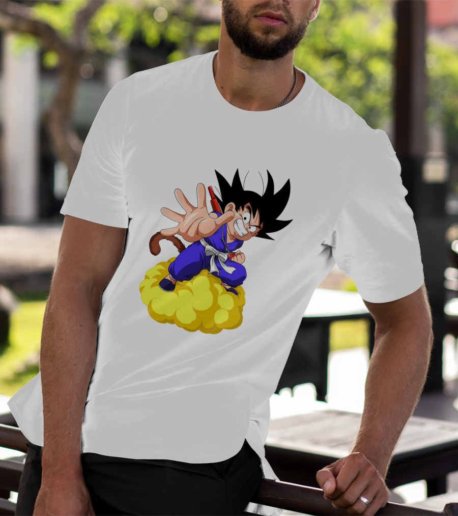Goku Kid Riding Flying Nimbus Dragon Ball Classic Image T-Shirt