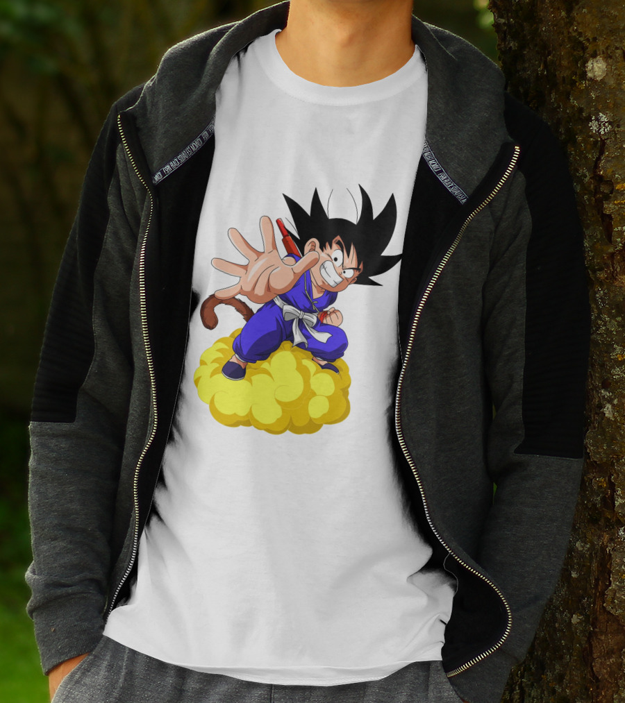 Goku Kid Riding Flying Nimbus Dragon Ball Classic Image T-Shirt