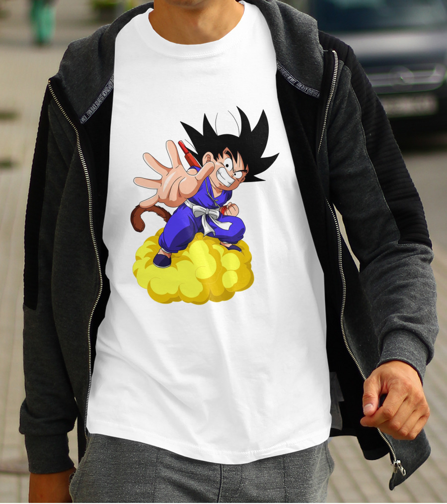 Goku Kid Riding Flying Nimbus Dragon Ball Classic Image T-Shirt