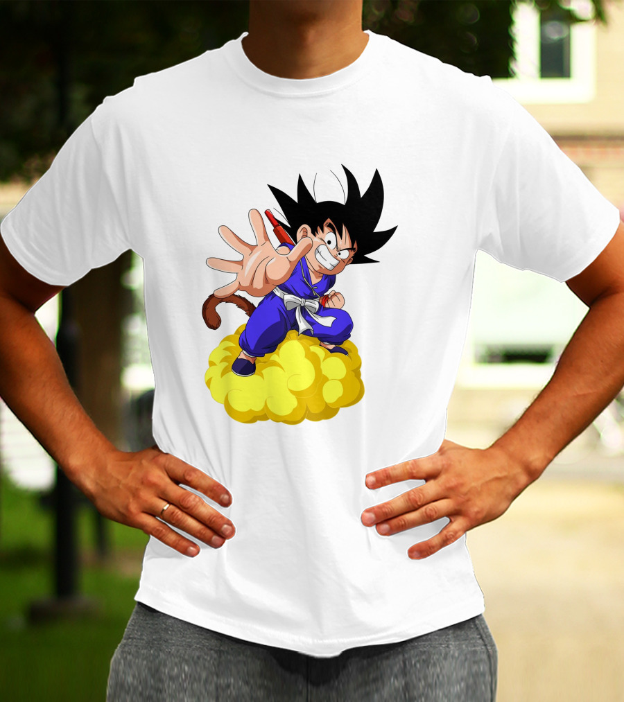 Goku Kid Riding Flying Nimbus Dragon Ball Classic Image T-Shirt