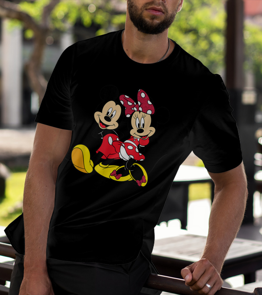 Mickey And Minnie Mouse Classic Cartoon Characters T-Shirt