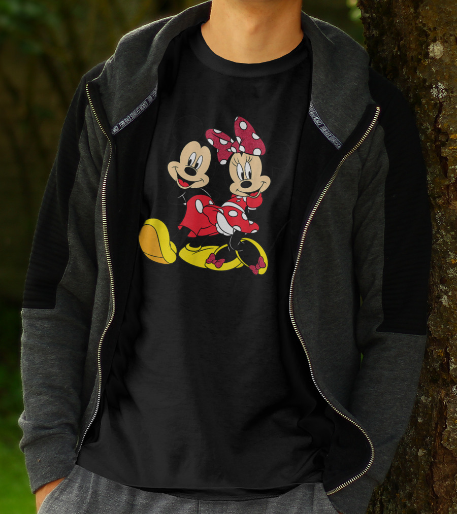 Mickey And Minnie Mouse Classic Cartoon Characters T-Shirt