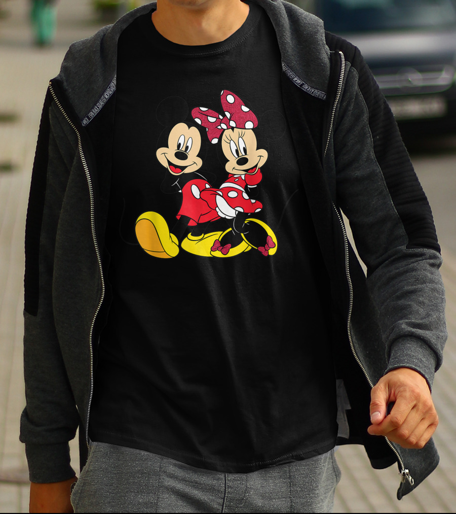 Mickey And Minnie Mouse Classic Cartoon Characters T-Shirt