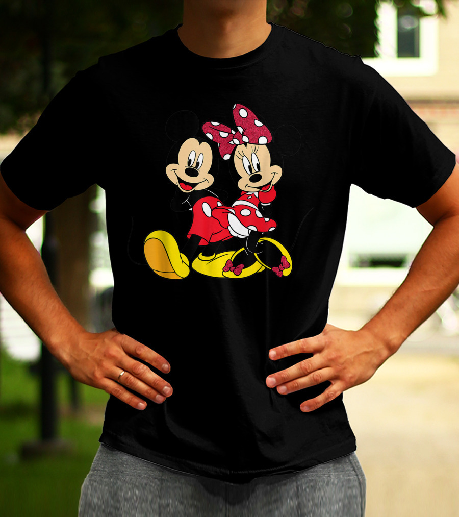 Mickey And Minnie Mouse Classic Cartoon Characters T-Shirt