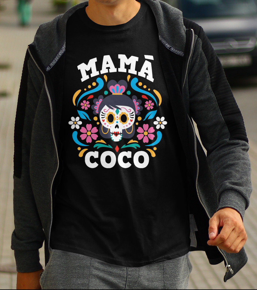 Mamá Coco Día De Los Muertos Skull Flowers T-Shirt