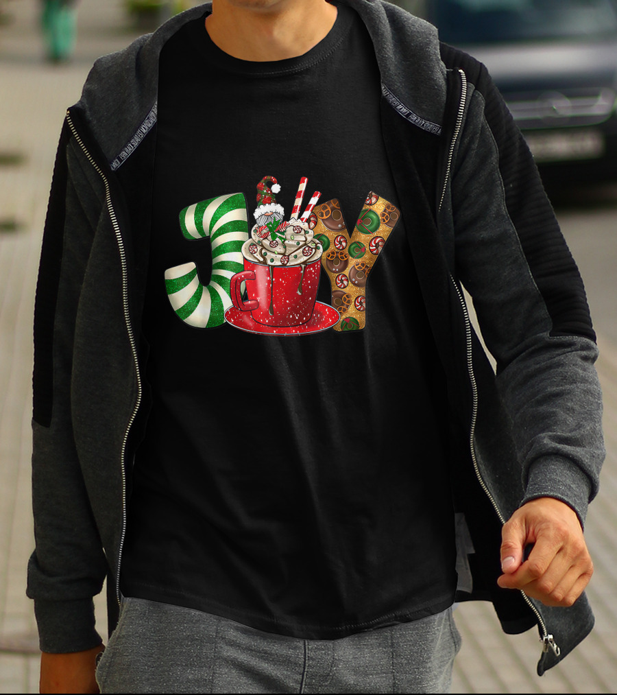 Joy Gnome Coffee Christmas Holiday Peppermint Mug T-Shirt