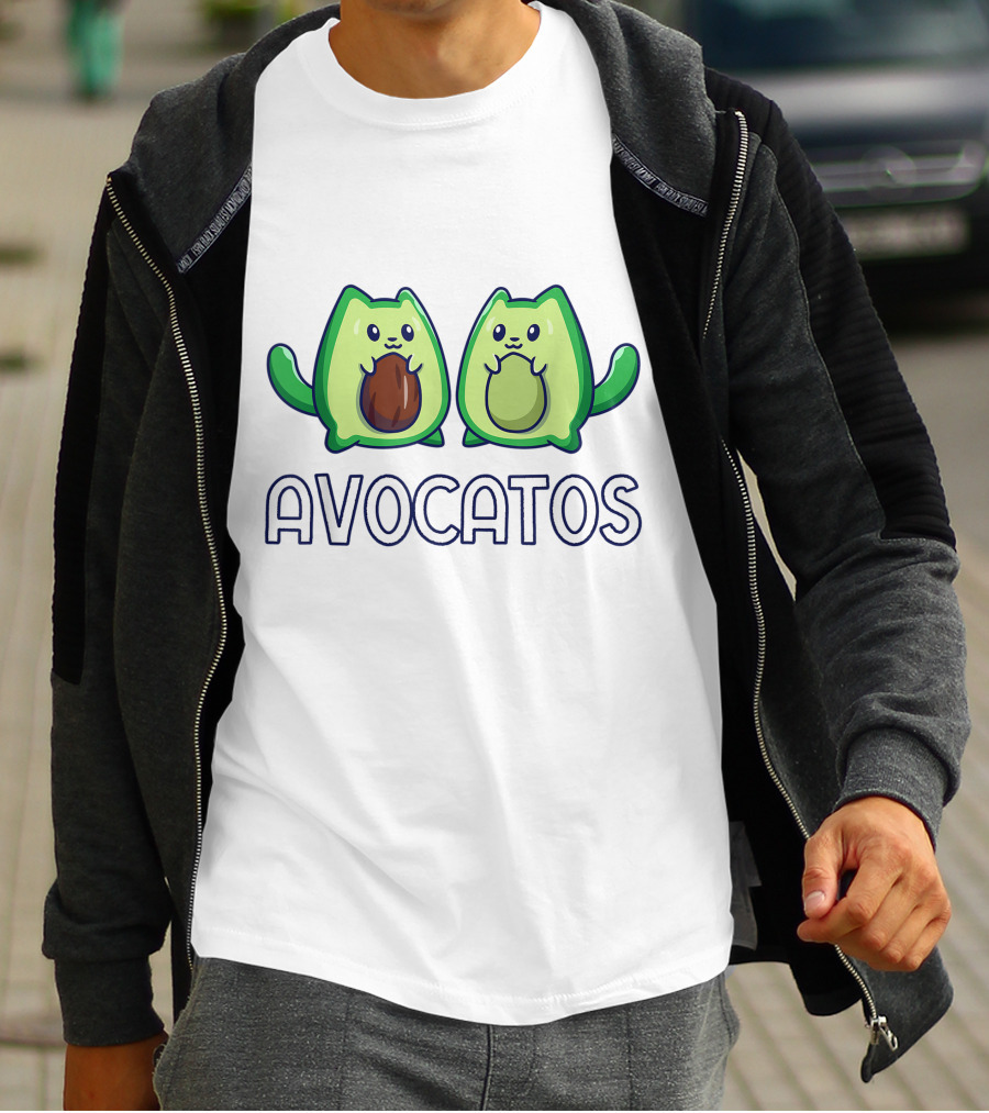 Avogatos Avocado Cats Cute Cartoon T-Shirt