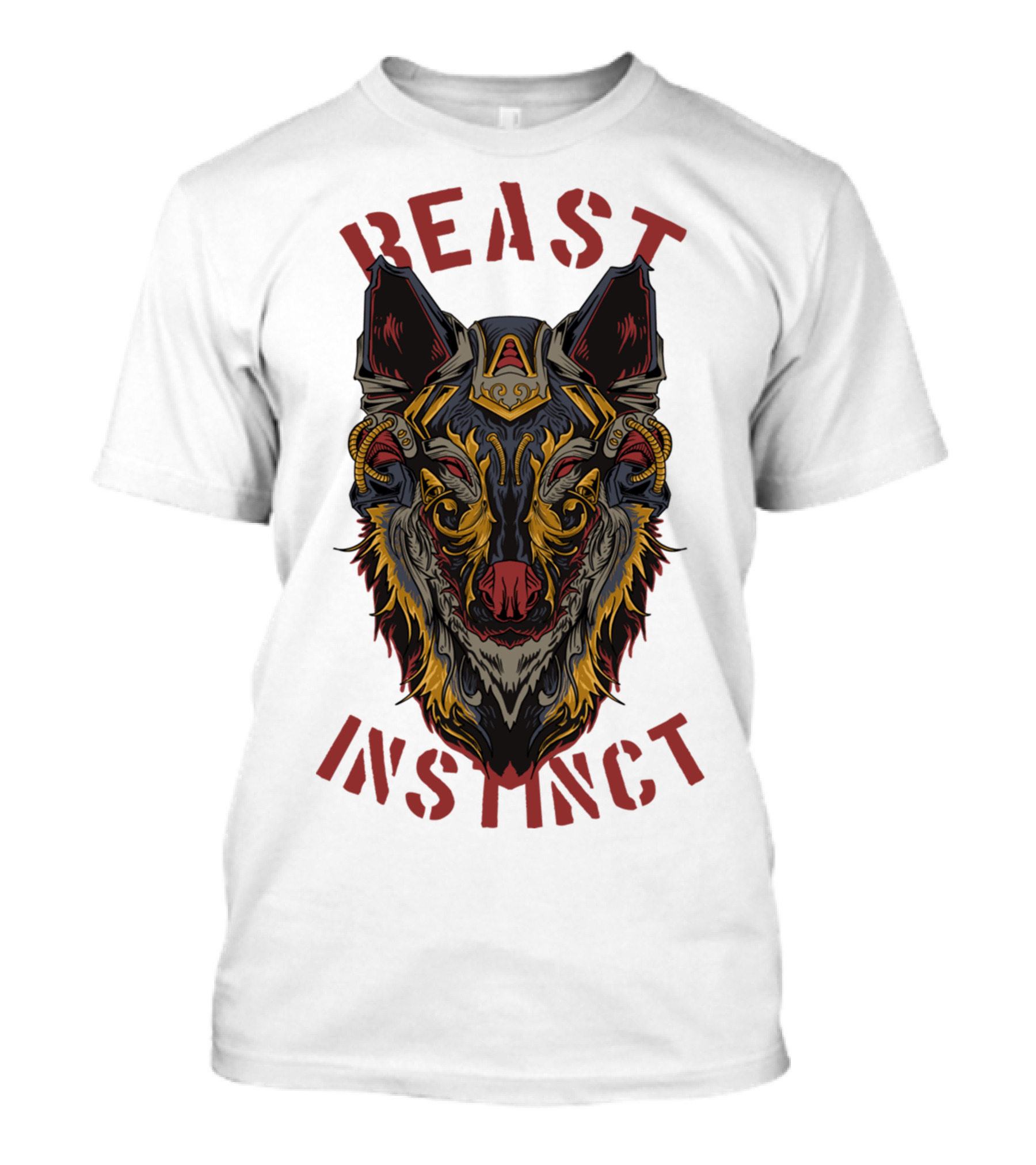 Beast Instinct Wolf Warrior Emblem T-Shirt