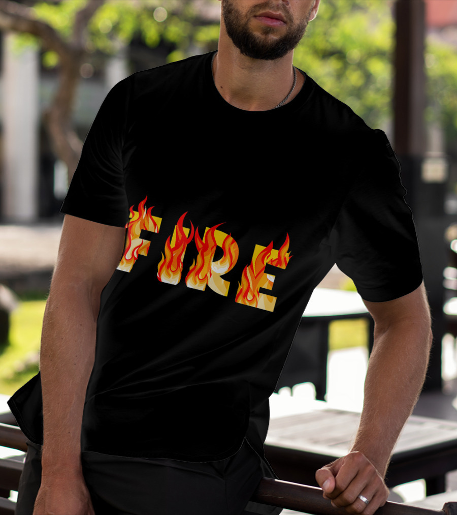 FIRE Couple DIY Flame Letters T-Shirt