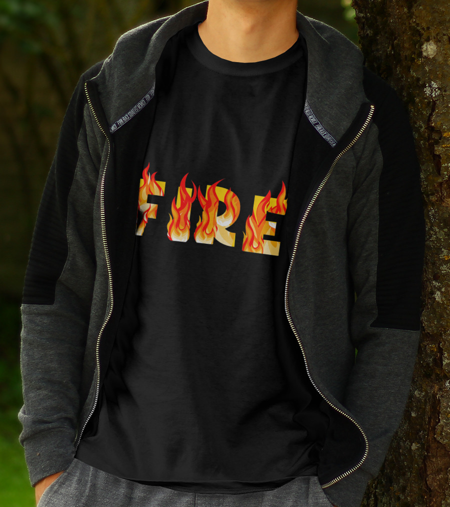FIRE Couple DIY Flame Letters T-Shirt