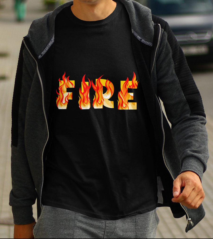 FIRE Couple DIY Flame Letters T-Shirt