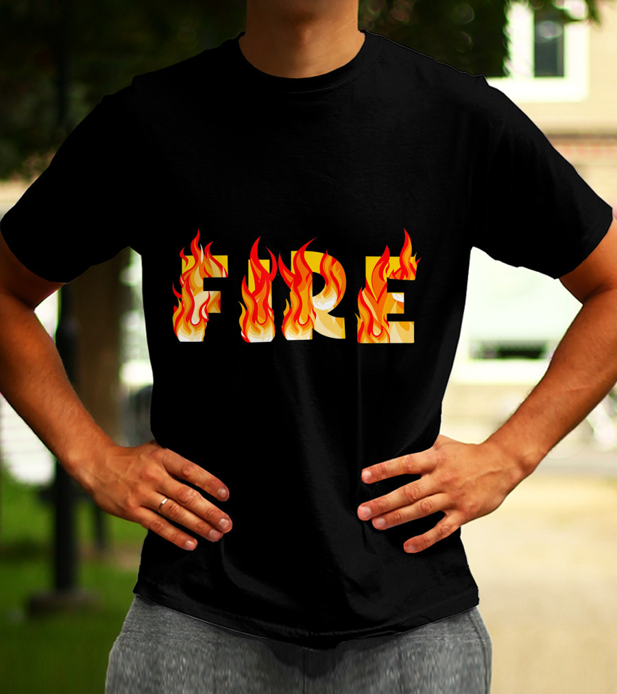 FIRE Couple DIY Flame Letters T-Shirt