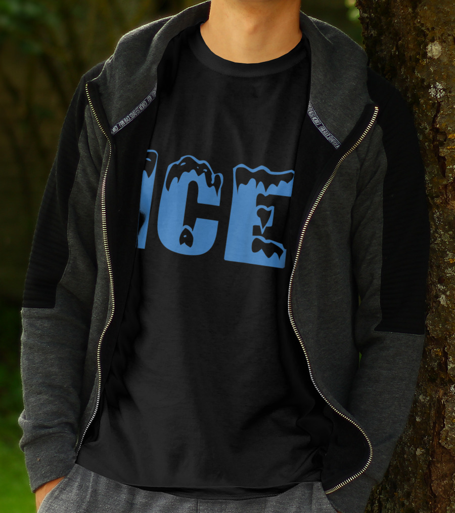 Fire And Ice Frozen Lettering T-Shirt