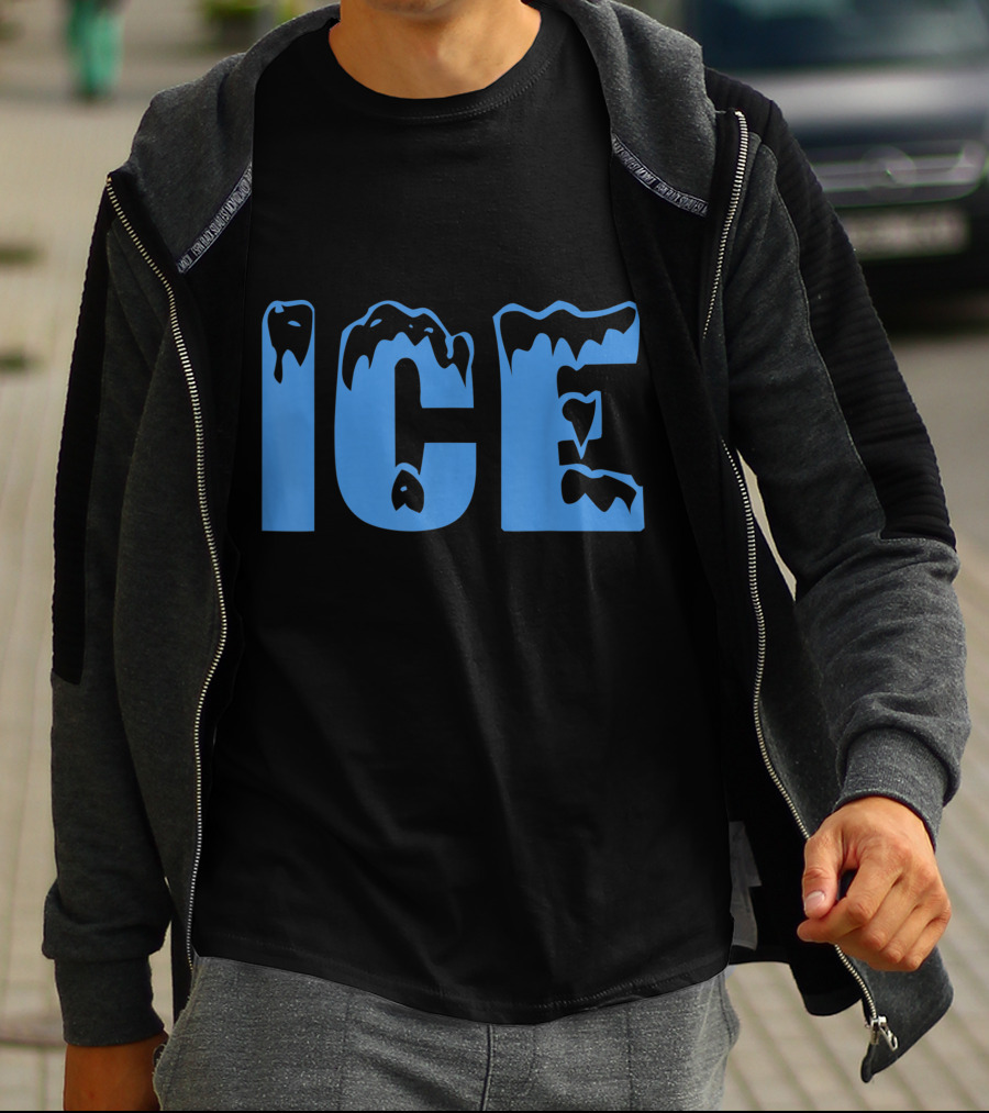 Fire And Ice Frozen Lettering T-Shirt