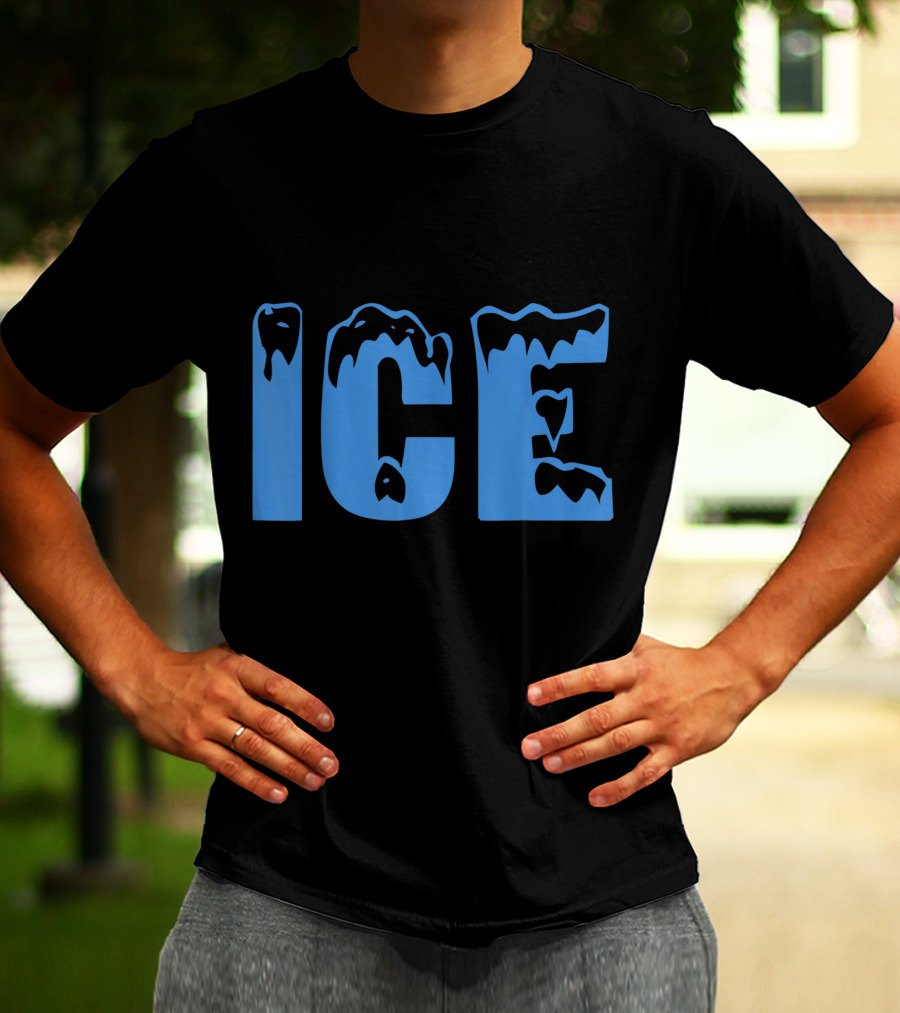 Fire And Ice Frozen Lettering T-Shirt