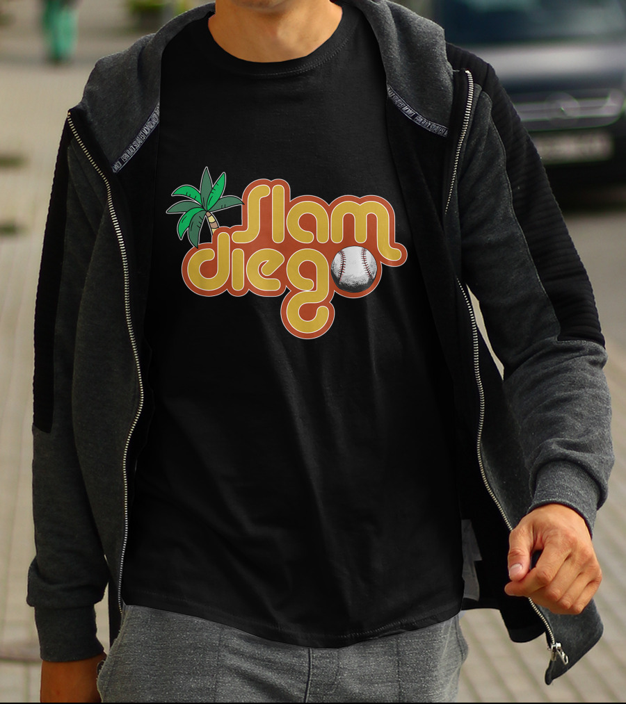 Slam Diego Baseball Palm Tree Baseball T-Shirt