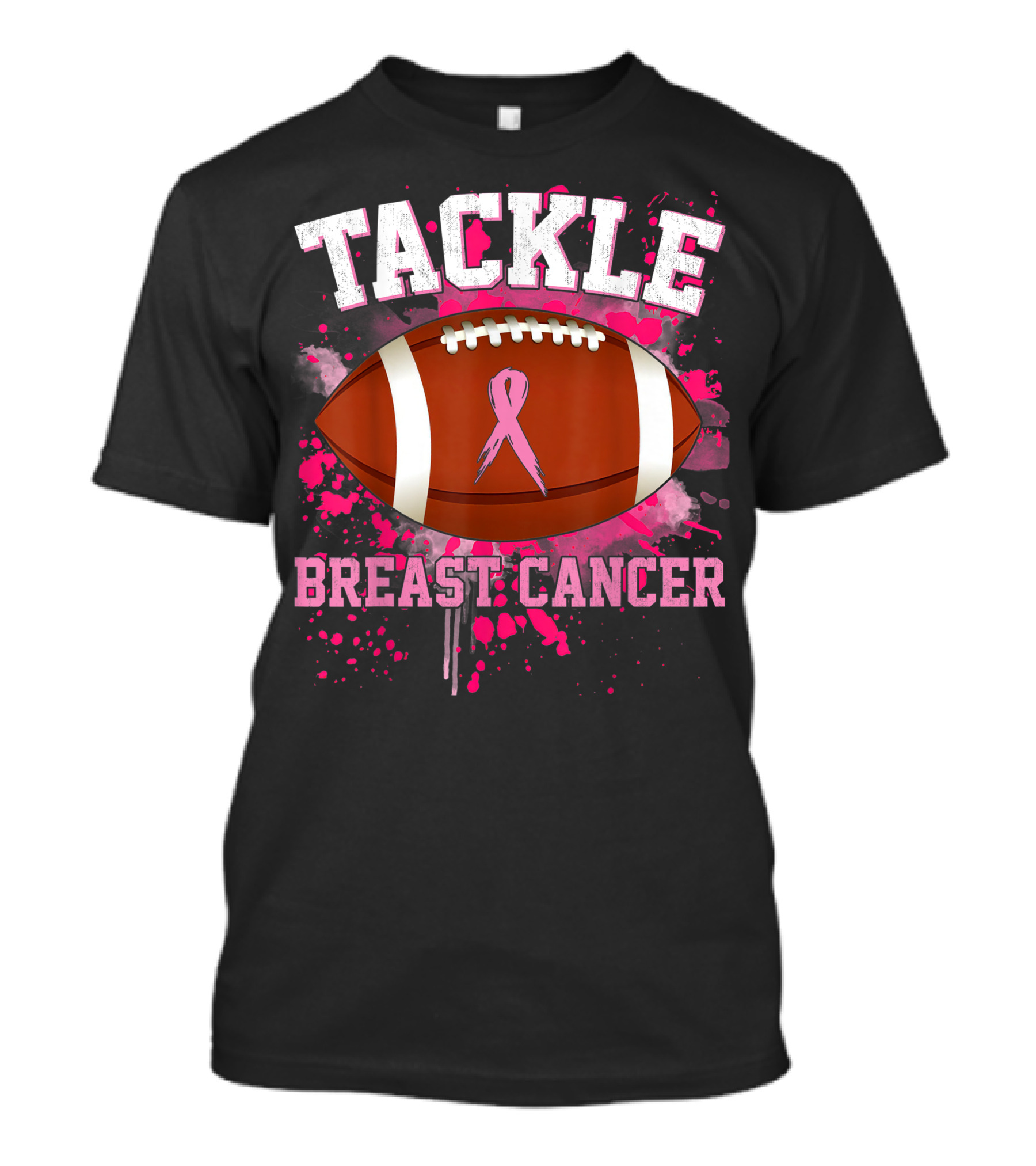 Tackle Breast Cancer Football Pink Ribbon Awareness T-Shirt