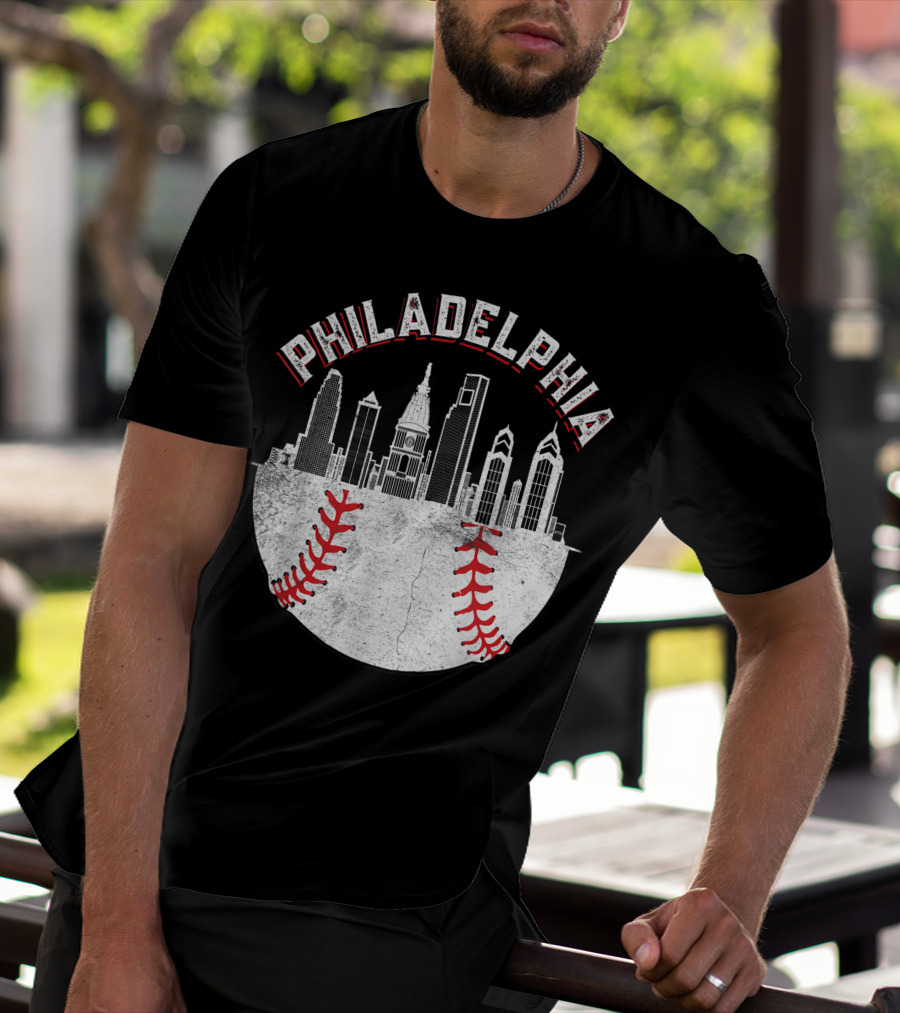 Philadelphia Skyline Baseball T-Shirt