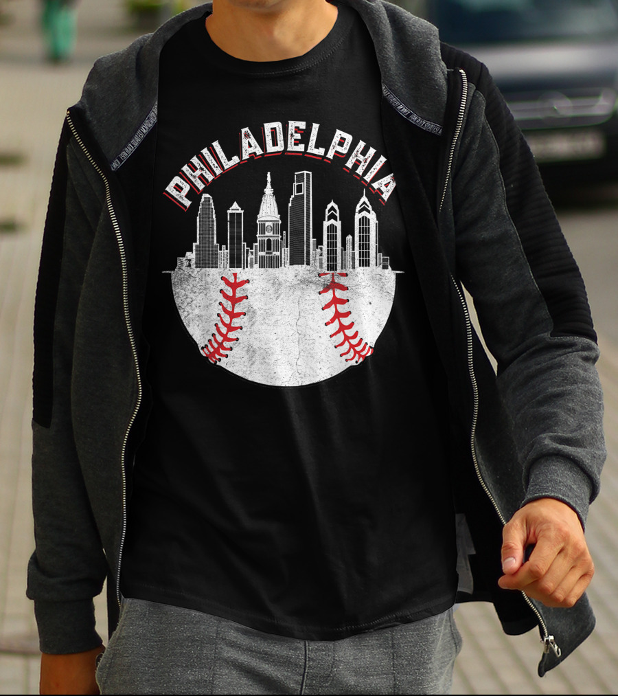 Philadelphia Skyline Baseball T-Shirt