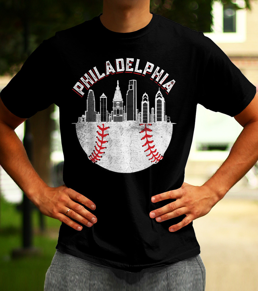 Philadelphia Skyline Baseball T-Shirt