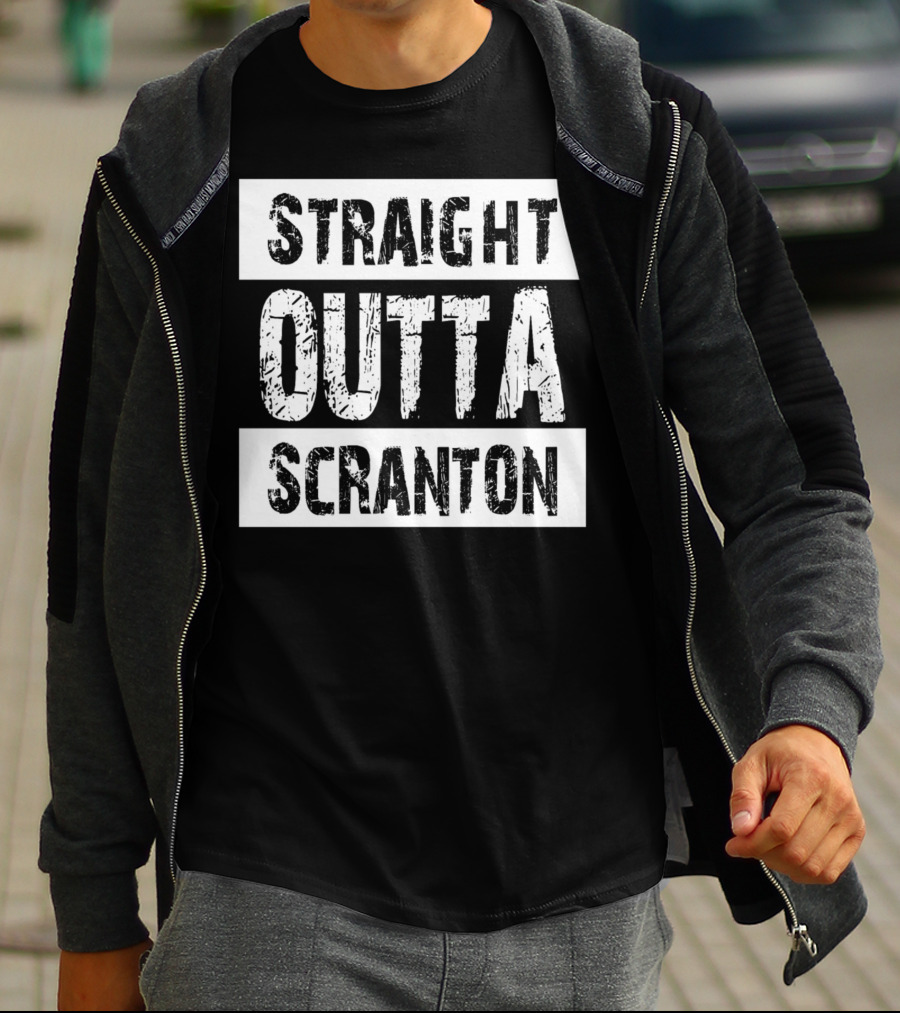 Straight Outta Scranton The Office Inspired Text T-Shirt