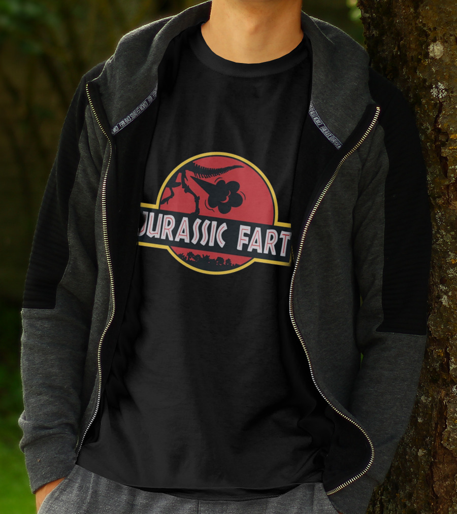 Jurassic Fart Dinosaur Logo Parody Comedy T-Shirt