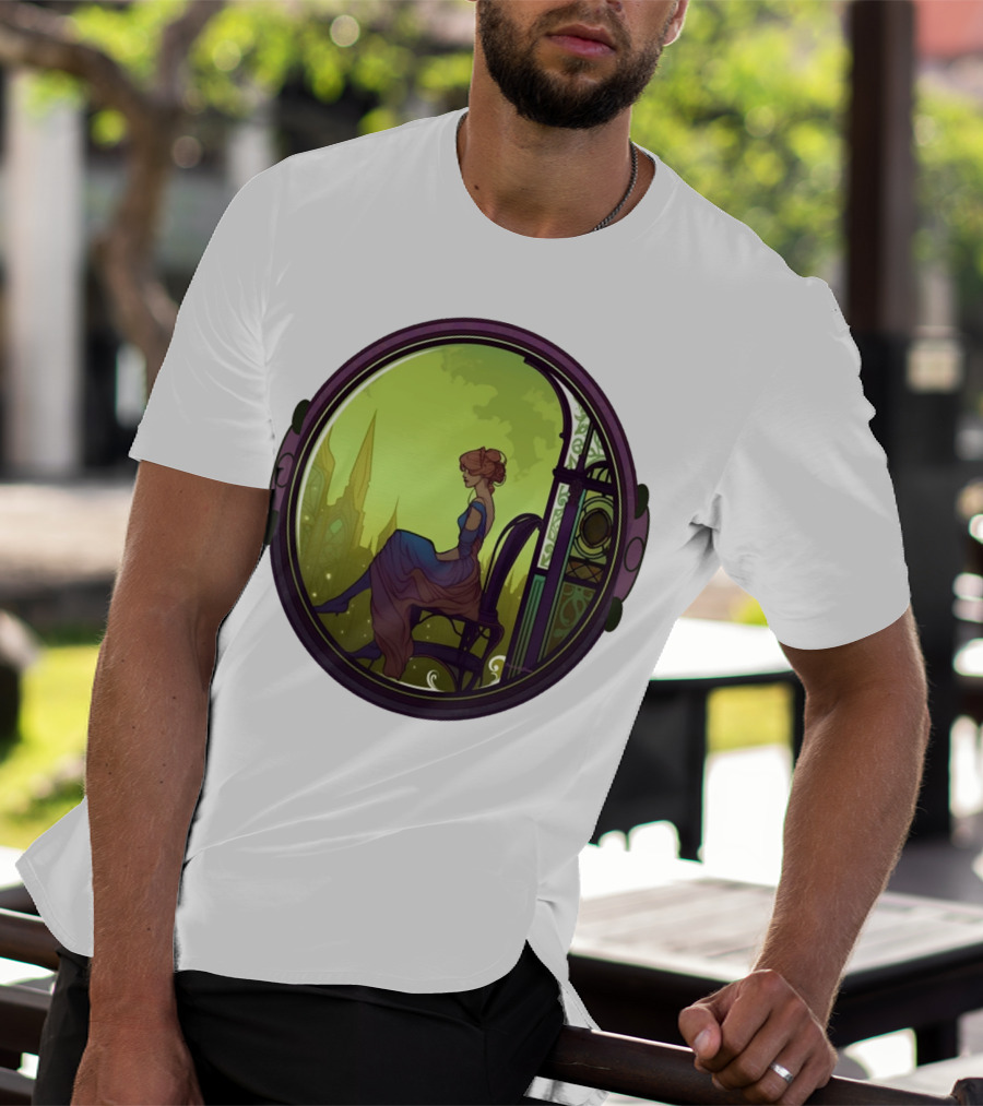Thoughtful Rest In Tranquil Art Nouveau Serenity T-Shirt