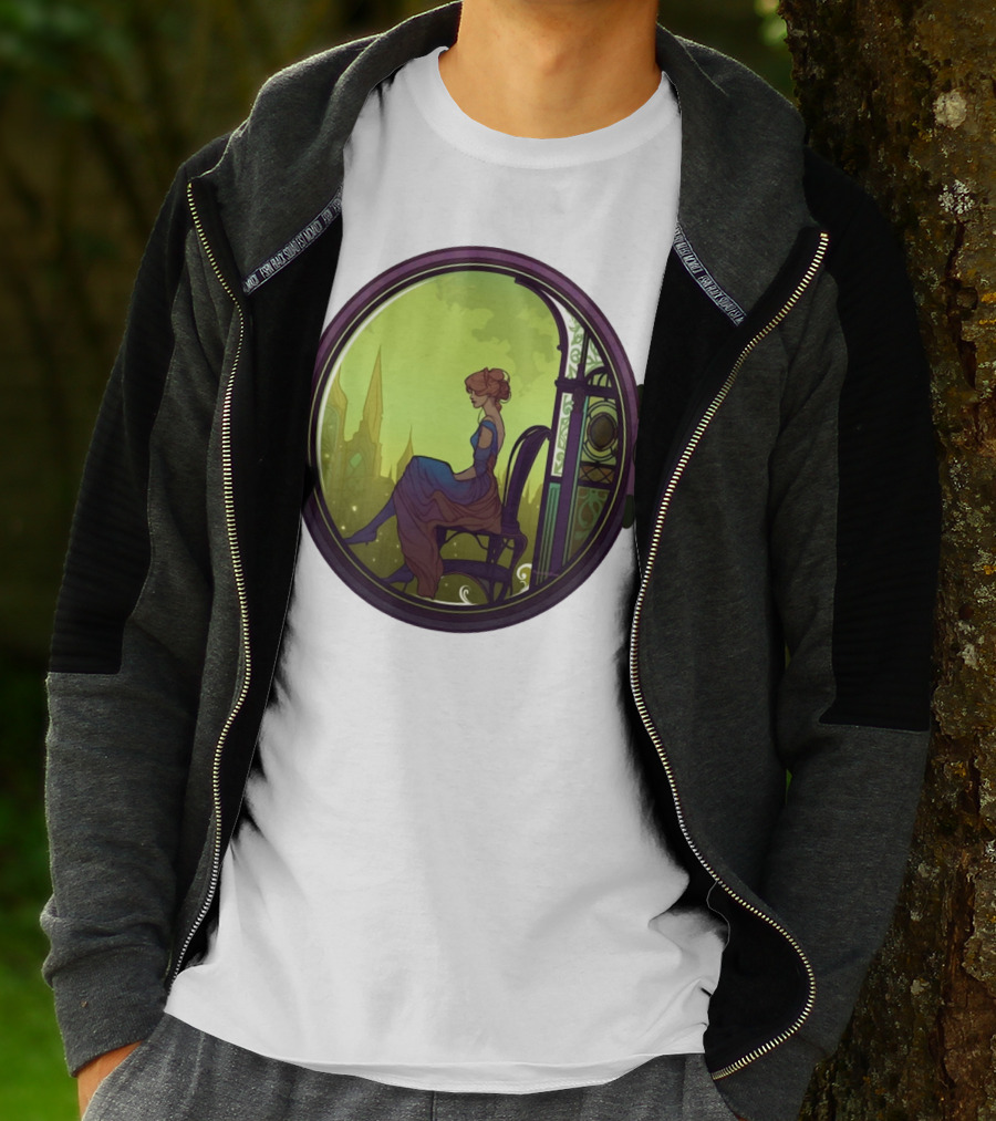 Thoughtful Rest In Tranquil Art Nouveau Serenity T-Shirt