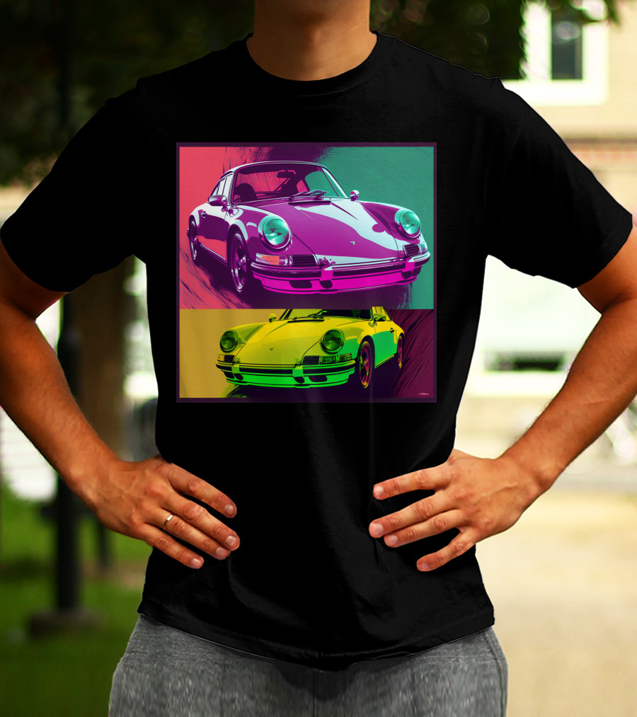 Porsche 911 Pop Art Style Retro Colorful T-Shirt