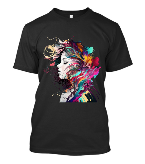 Colorful Abstract Beauty Girl Vibrant T-Shirt