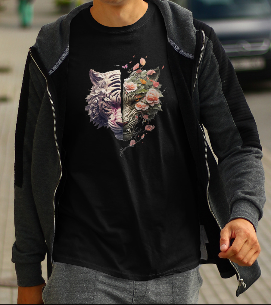 Tiger Sakura Floral Fusion Blossom Tiger T-Shirt