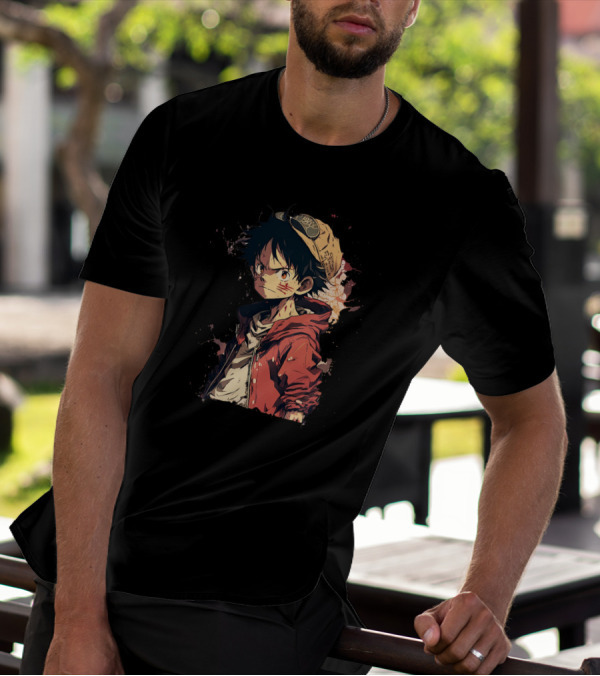 Luffy Kid One Piece Straw Hat Red Jacket Character T-Shirt