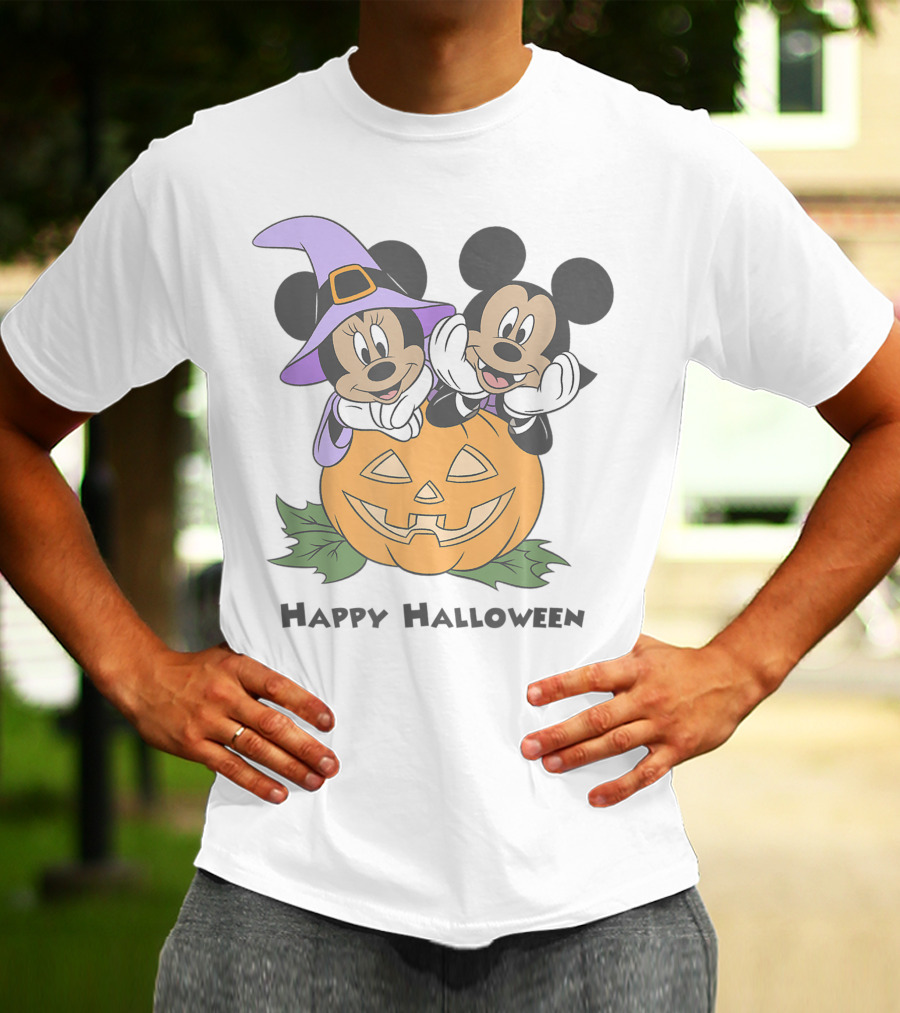Happy Halloween Pumpkin Mickey And Minnie T-Shirt