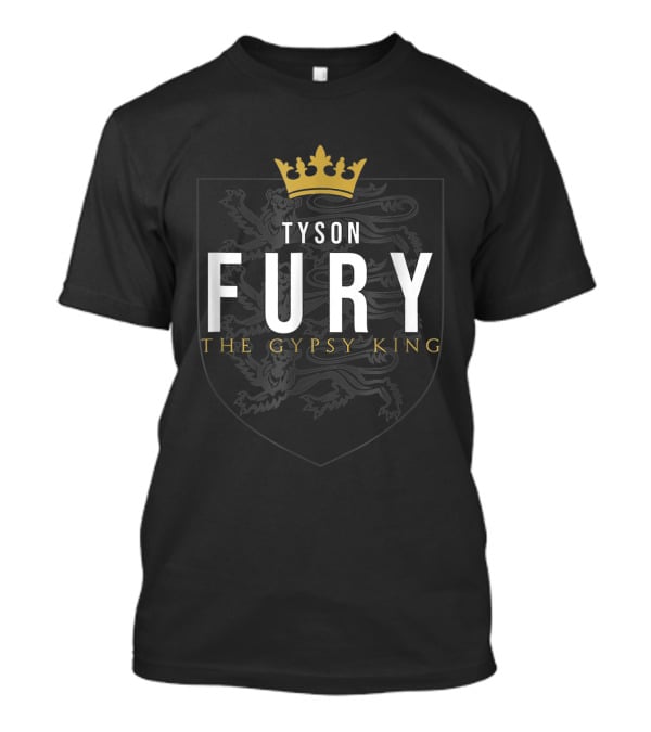 Tyson Fury The Gypsy King With Gold Crown And Heraldic Lions T-Shirt