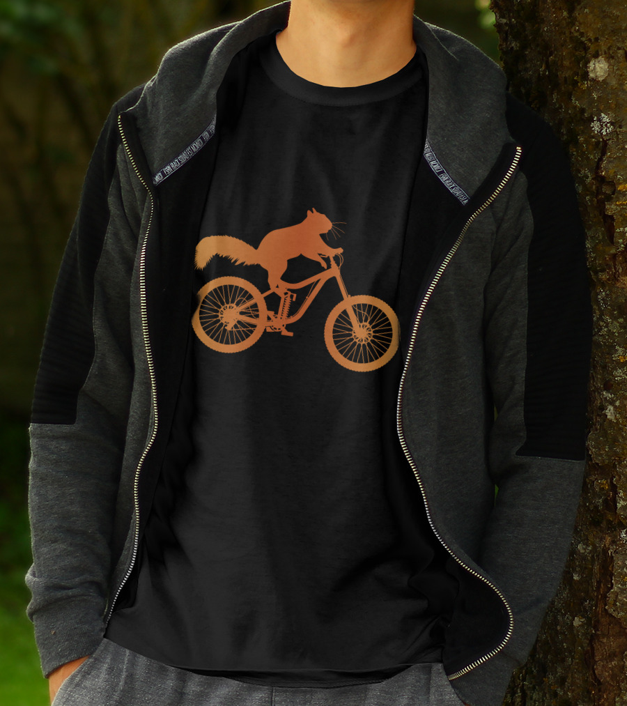 Cycling Squirrel Adventure On Mountain Bike T-Shirt