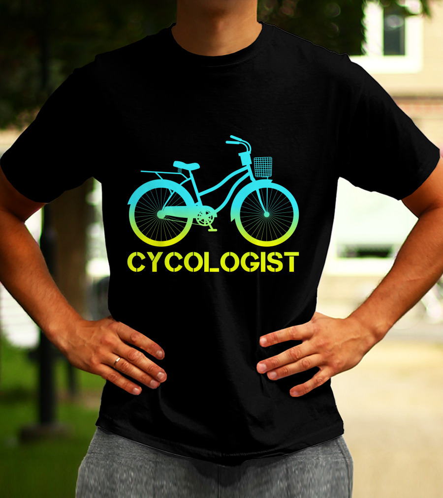 CYCOLOGIST Bicycle With Gradient Colors T-Shirt