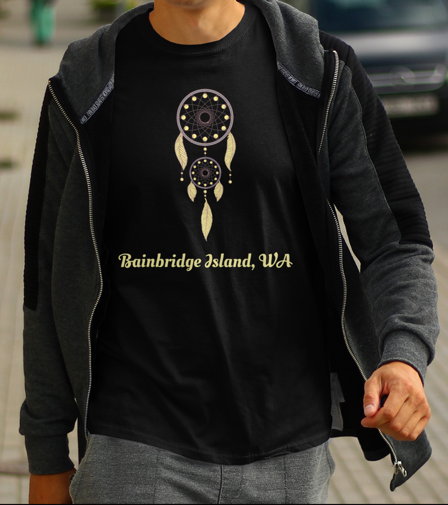 Bainbridge Island WA Dreamcatcher Native American Feathers T-Shirt