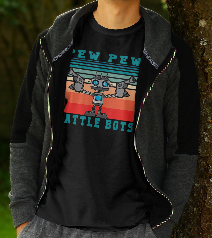 Pew Pew Battle Bots Robot Fighting Combat T-Shirt