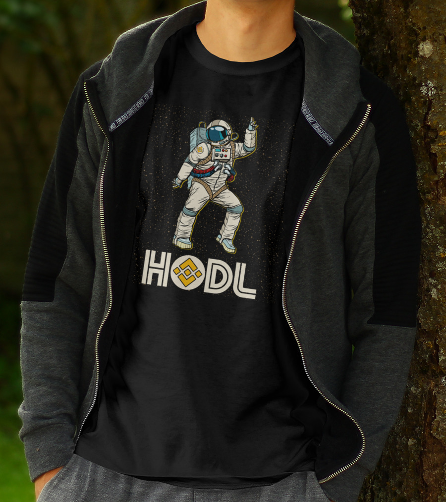Hodl Binance Astronaut Disco Moon Cryptocurrency Talk Bnb Fun Gear T-Shirt