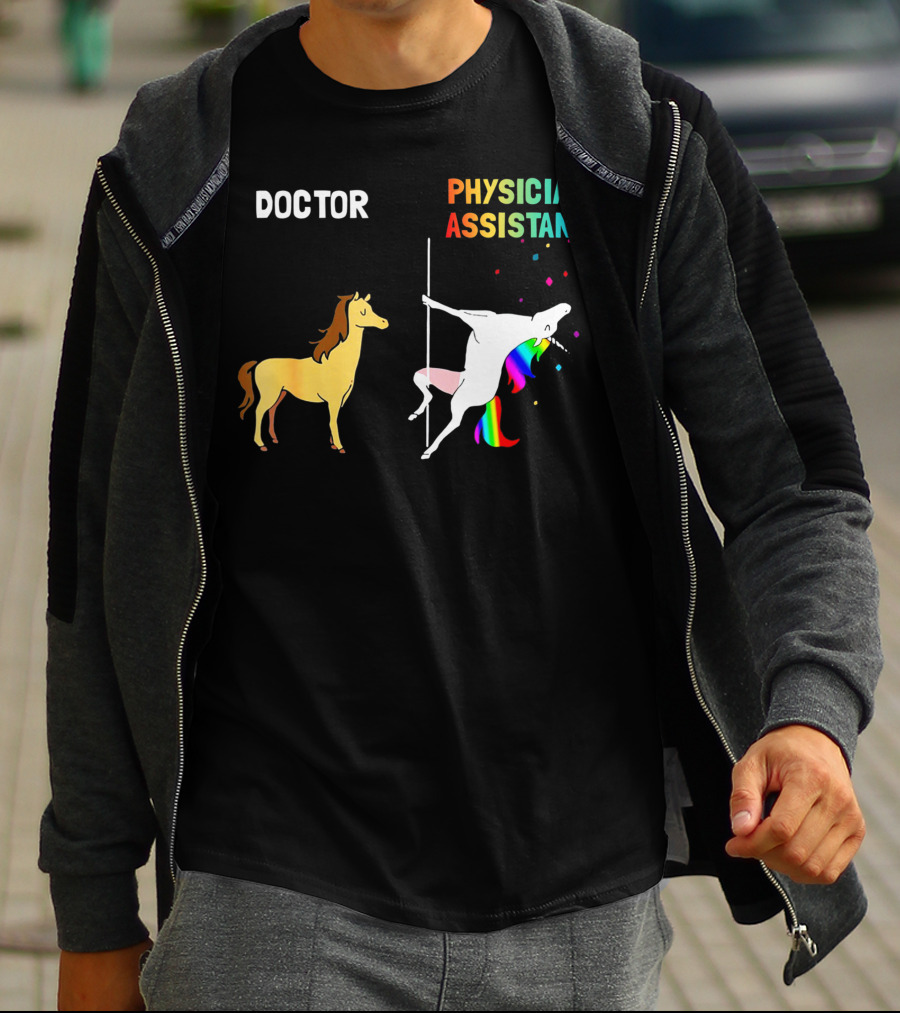 Doctor Unicorn Physician Assistant Rainbow Dance T-Shirt