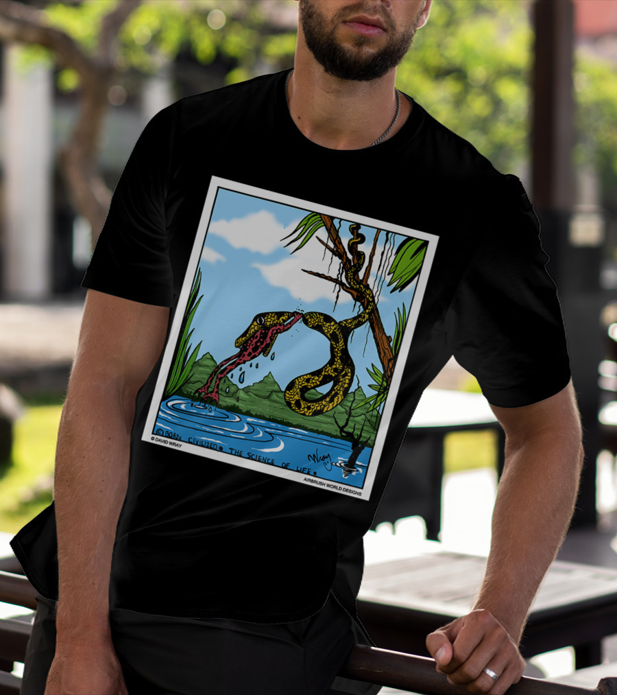 Born Civilized The Science Of Life Dont Give Up Frog Snake Reptile T-Shirt