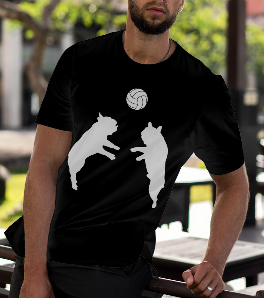 Frenchie Volleyball French Bulldog Playing Ball T-Shirt