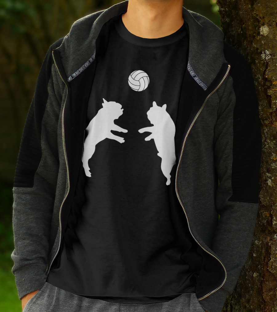 Frenchie Volleyball French Bulldog Playing Ball T-Shirt
