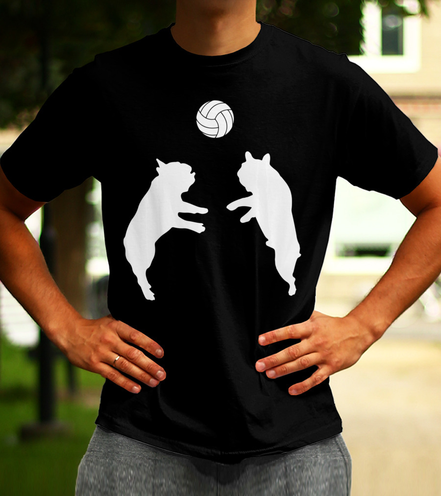 Frenchie Volleyball French Bulldog Playing Ball T-Shirt