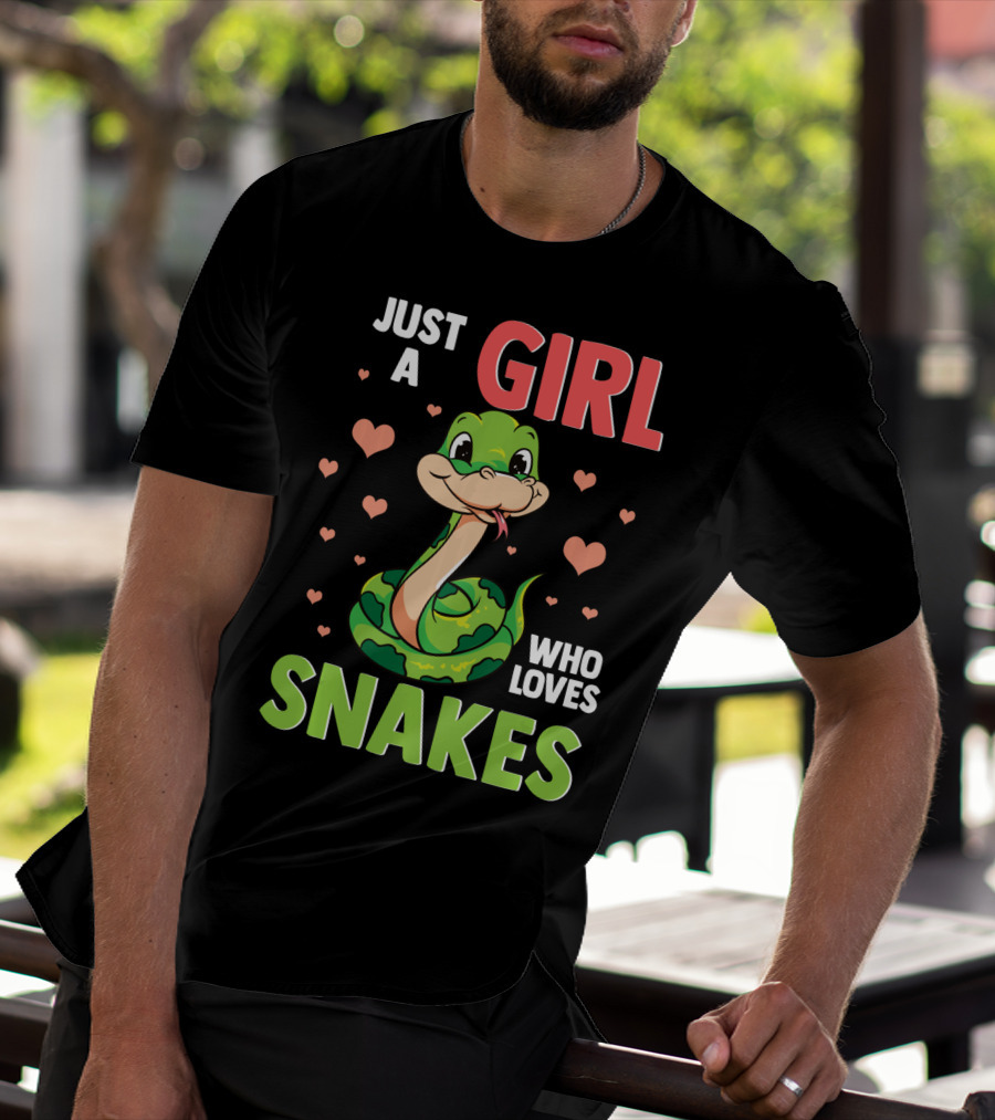 Just A Girl Who Loves Snakes Herpetology Pythons Snake T-Shirt