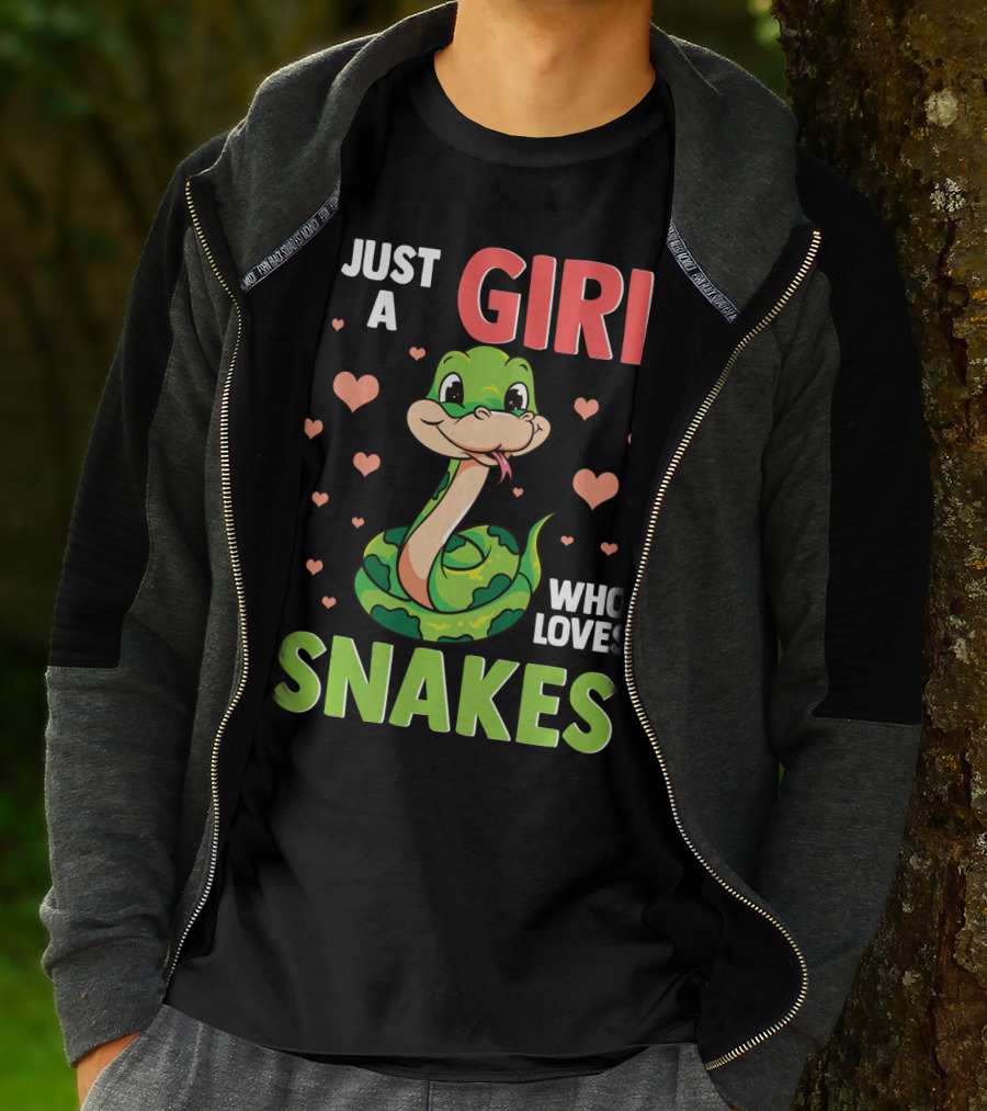 Just A Girl Who Loves Snakes Herpetology Pythons Snake T-Shirt