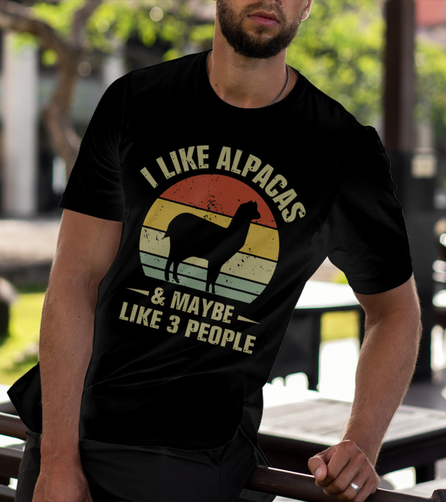 I Like Alpacas And Maybe Like 3 People Retro Alpaca Lover T-Shirt
